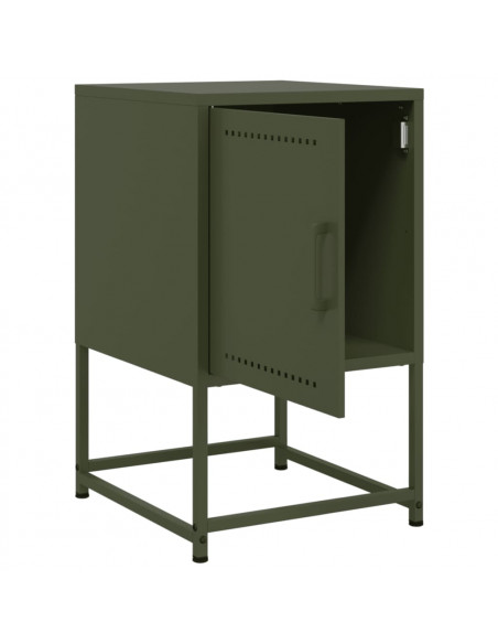 Comodino Verde Oliva 36x39x60,5 cm in Acciaio
