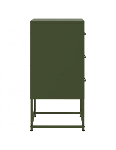 Comodini 2 pz Verde Oliva 36x39x78 cm in Acciaio