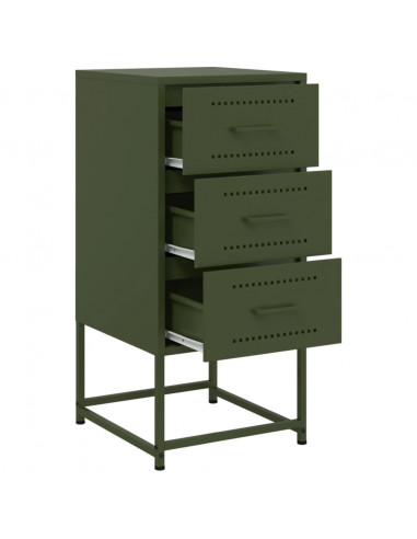 Comodini 2 pz Verde Oliva 36x39x78 cm in Acciaio