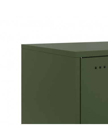 Comodini 2 pz Verde Oliva 36x39x78 cm in Acciaio