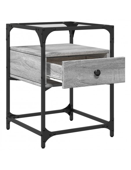 Comodino Grigio Sonoma 40x40x55 cm in Legno Multistrato