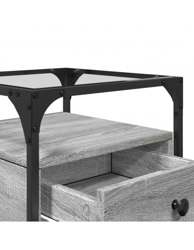 Comodino Grigio Sonoma 40x40x55 cm in Legno Multistrato