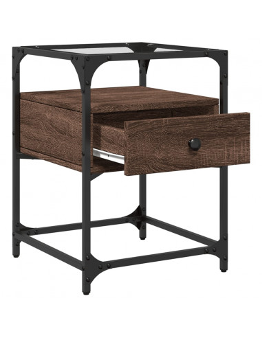 Comodino Rovere Marrone 40x40x55 cm in Legno Multistrato