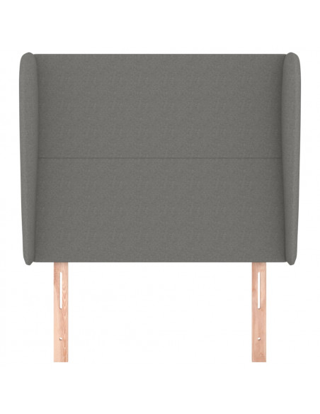 Testiera ad Orecchio Grigio Scuro 83x23x118/128 cm in Tessuto