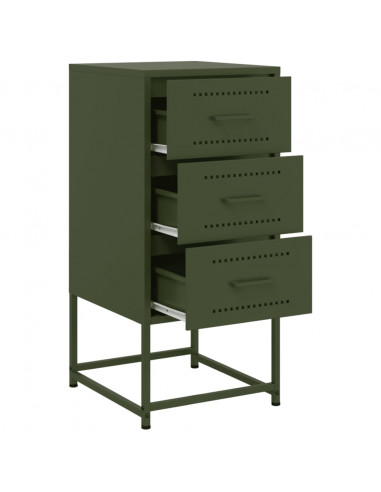 Comodino Verde Oliva 36x39x78 cm in Acciaio