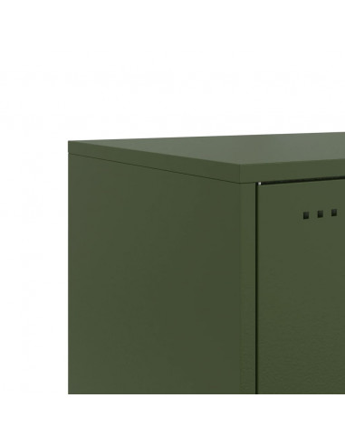 Comodino Verde Oliva 36x39x78 cm in Acciaio