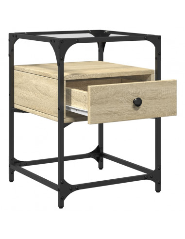 Comodino Rovere Sonoma 40x40x55 cm in Legno Multistrato