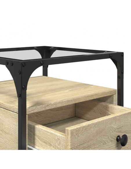 Comodino Rovere Sonoma 40x40x55 cm in Legno Multistrato