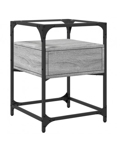 Comodini 2pz Grigio Sonoma 40x40x55 cm in Legno Multistrato