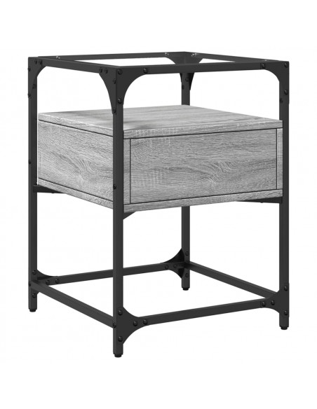 Comodini 2pz Grigio Sonoma 40x40x55 cm in Legno Multistrato