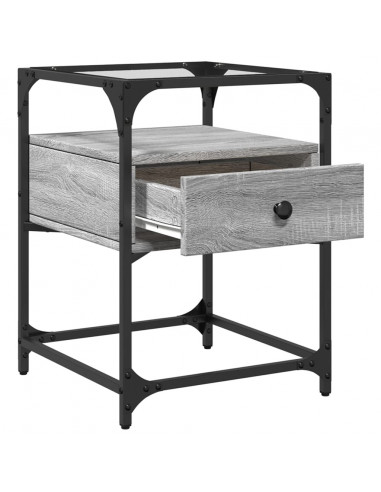 Comodini 2pz Grigio Sonoma 40x40x55 cm in Legno Multistrato