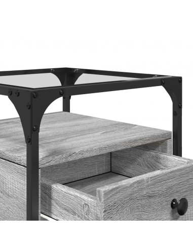 Comodini 2pz Grigio Sonoma 40x40x55 cm in Legno Multistrato
