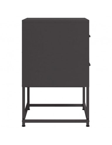 Comodino Nero 36x39x60,5 cm in Acciaio