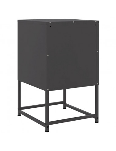 Comodino Nero 36x39x60,5 cm in Acciaio