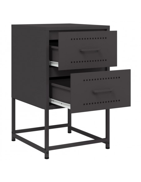Comodino Nero 36x39x60,5 cm in Acciaio