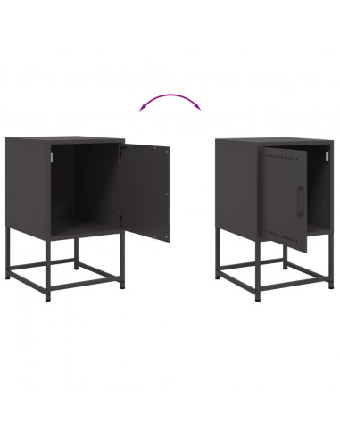 Comodini 2 pz Neri 36x39x60,5 cm in Acciaio