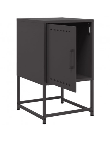 Comodini 2 pz Neri 36x39x60,5 cm in Acciaio