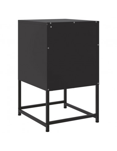 Comodino Nero 36x39x60,5 cm in Acciaio