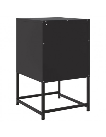 Comodino Nero 36x39x60,5 cm in Acciaio