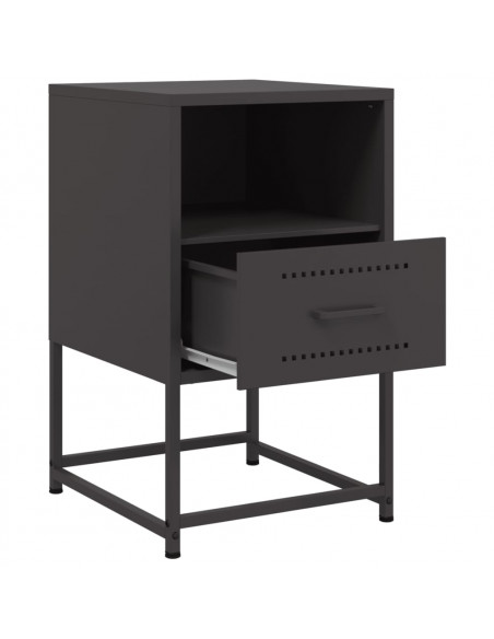 Comodino Nero 36x39x60,5 cm in Acciaio