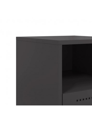 Comodino Nero 36x39x60,5 cm in Acciaio