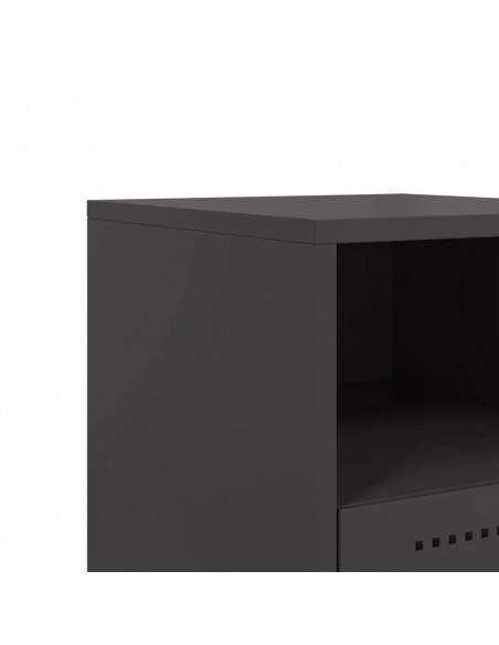 Comodino Nero 36x39x60,5 cm in Acciaio