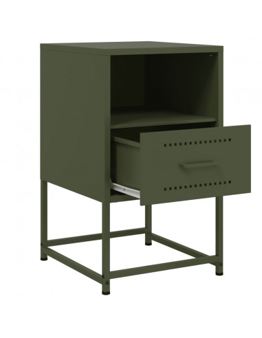 Comodini 2 pz Verde Oliva 36x39x60,5 cm in Acciaio