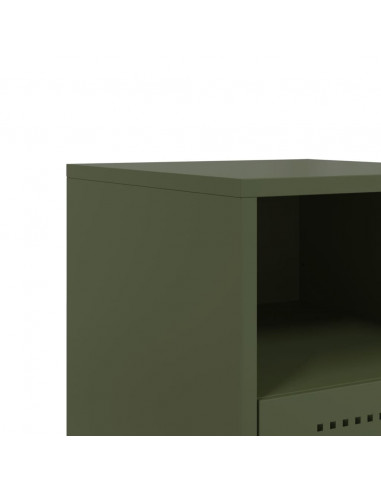 Comodini 2 pz Verde Oliva 36x39x60,5 cm in Acciaio