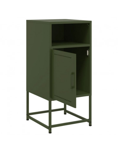 Comodini 2 pz Verde Oliva 36x39x78 cm in Acciaio