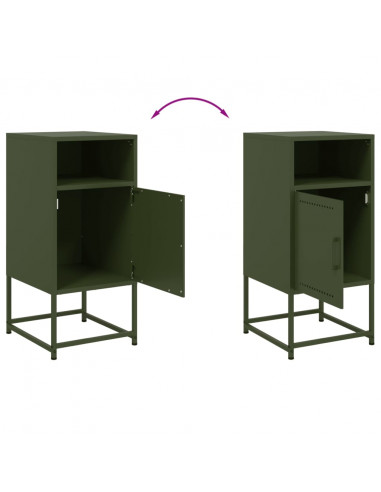 Comodini 2 pz Verde Oliva 36x39x78 cm in Acciaio