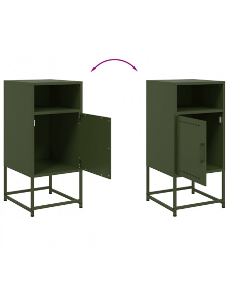 Comodini 2 pz Verde Oliva 36x39x78 cm in Acciaio