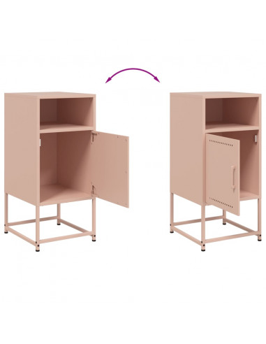 Comodino Rosa 36x39x78 cm in Acciaio