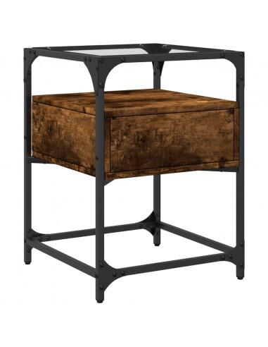 Comodini 2 pz Rovere Fumo 40x40x55 cm in Legno Multistrato