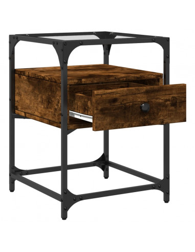 Comodini 2 pz Rovere Fumo 40x40x55 cm in Legno Multistrato