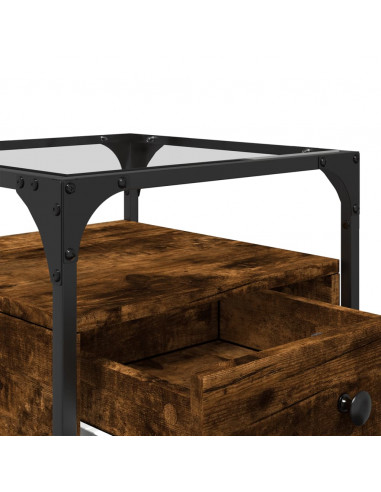 Comodini 2 pz Rovere Fumo 40x40x55 cm in Legno Multistrato