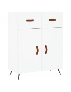 Credenza Bianca 69,5x34x180 cm in Legno Multistrato 2