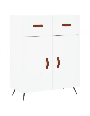 Credenza Bianca 69,5x34x180 cm in Legno Multistrato