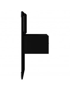 Comodino a Parete con Luci LED Nero 2