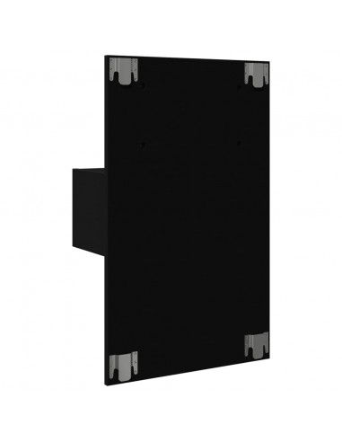 Comodino a Parete con Luci LED Nero