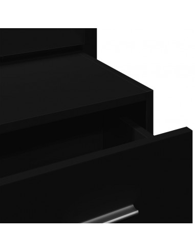 Comodino a Parete con Luci LED Nero