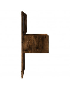 Comodino a Parete con luci LED Rovere Fumo 2