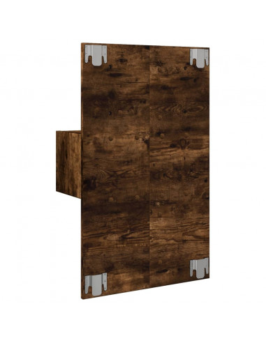 Comodino a Parete con luci LED Rovere Fumo