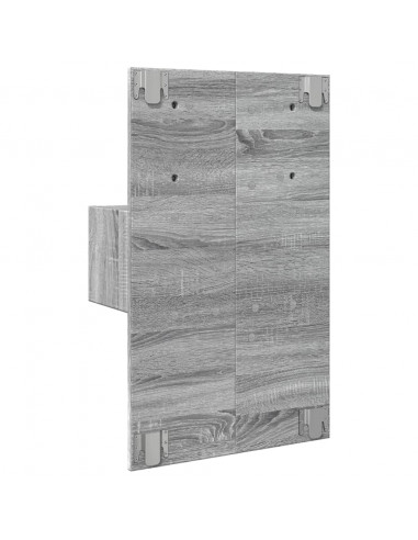 Comodino a Parete con luci LED Grigio Sonoma