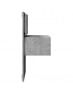 Comodino a Parete con Luci LED Grigio Cemento 2