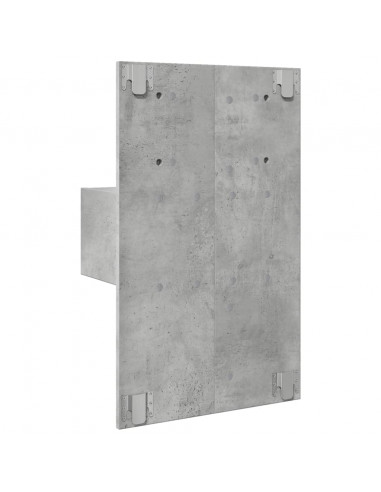 Comodino a Parete con Luci LED Grigio Cemento