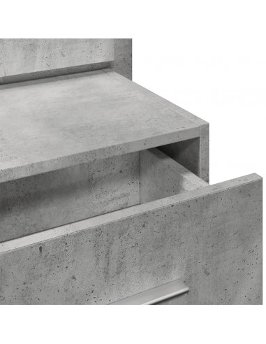 Comodino a Parete con Luci LED Grigio Cemento