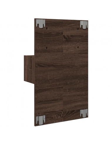 Comodino a Parete con luci LED Rovere Marrone