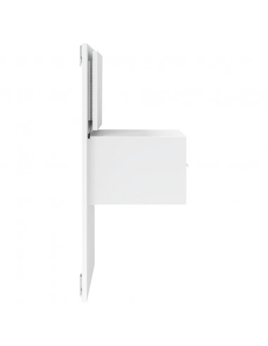 Comodino a Parete con Luci LED Bianco