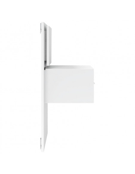 Comodino a Parete con Luci LED Bianco