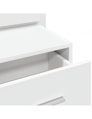 Comodino a Parete con Luci LED Bianco